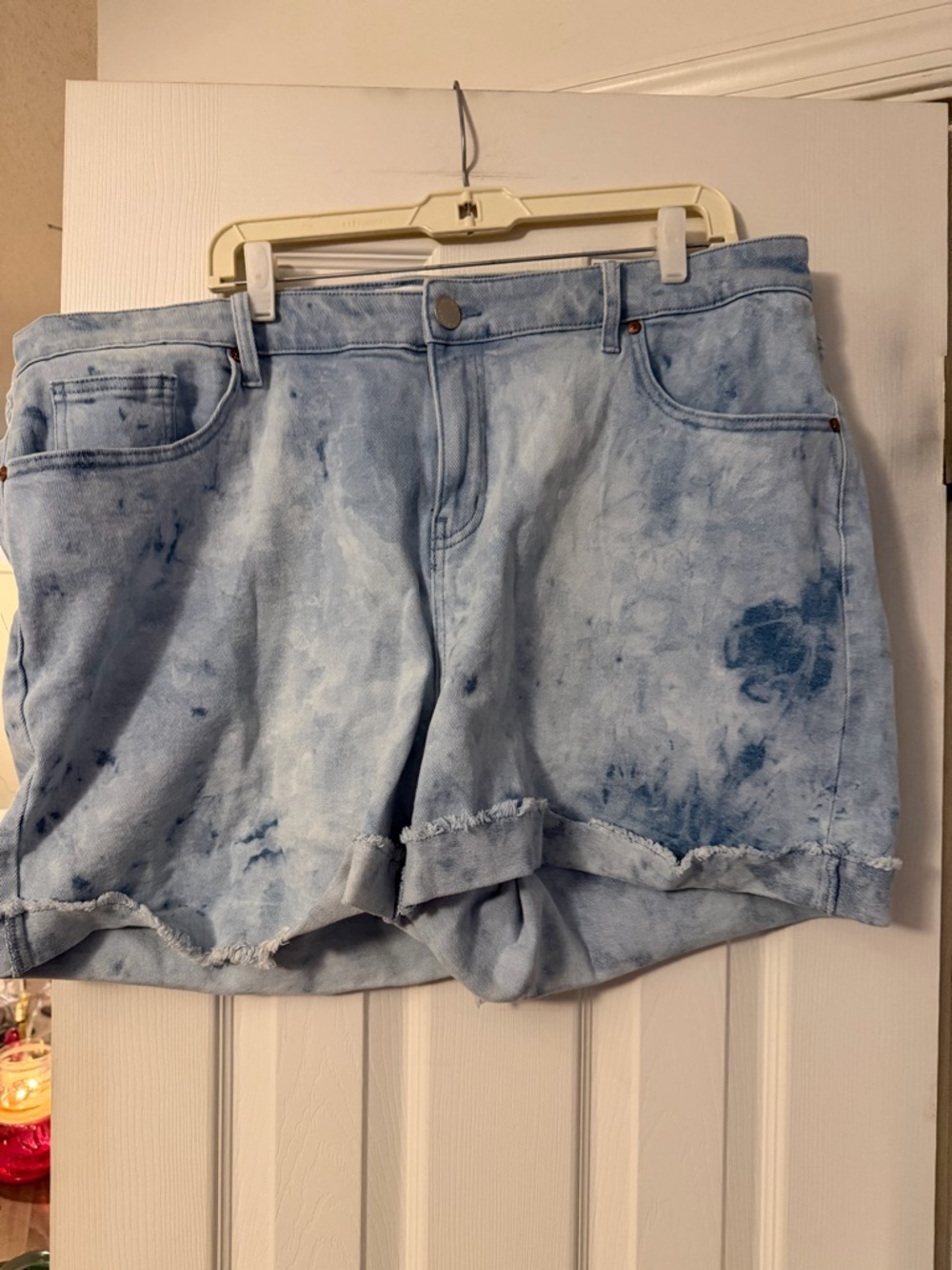 Lane Bryant Light Blue Tie-Dye Denim Shorts